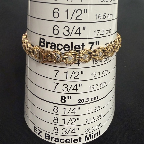 ✨ Vintage Solid 14K Gold Nugget Link Bracelet • 12.56g • 7” • PAT 4697315 ✨ - Picture 4 of 14